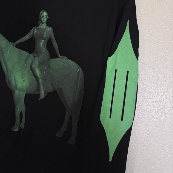 Beyoncé Renaissance World Tour Shirt Medium Concert Tee Green Horse Long Sleeve - Picture 6 of 12